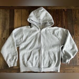 ARITZIA • Sweatfleece Perfect Fit cozy zip hoodie light heather grey staple TNA